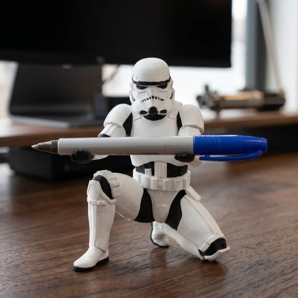 Trooper Pen Holder Figure - Unique Office Gift for Every Fan, Christmas Gift for Man