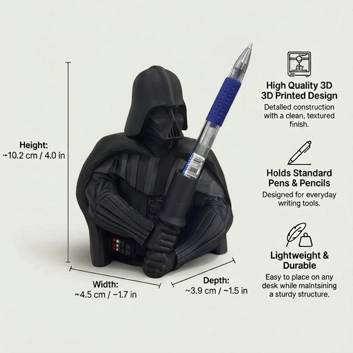 Vader Pen Holder Figure - Unique Office Gift for Every Fan, Christmas Gift for Man