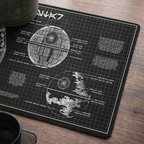 Death Star Blueprint Desk Mat - Star Wars Office Accessory Father's Day Gift