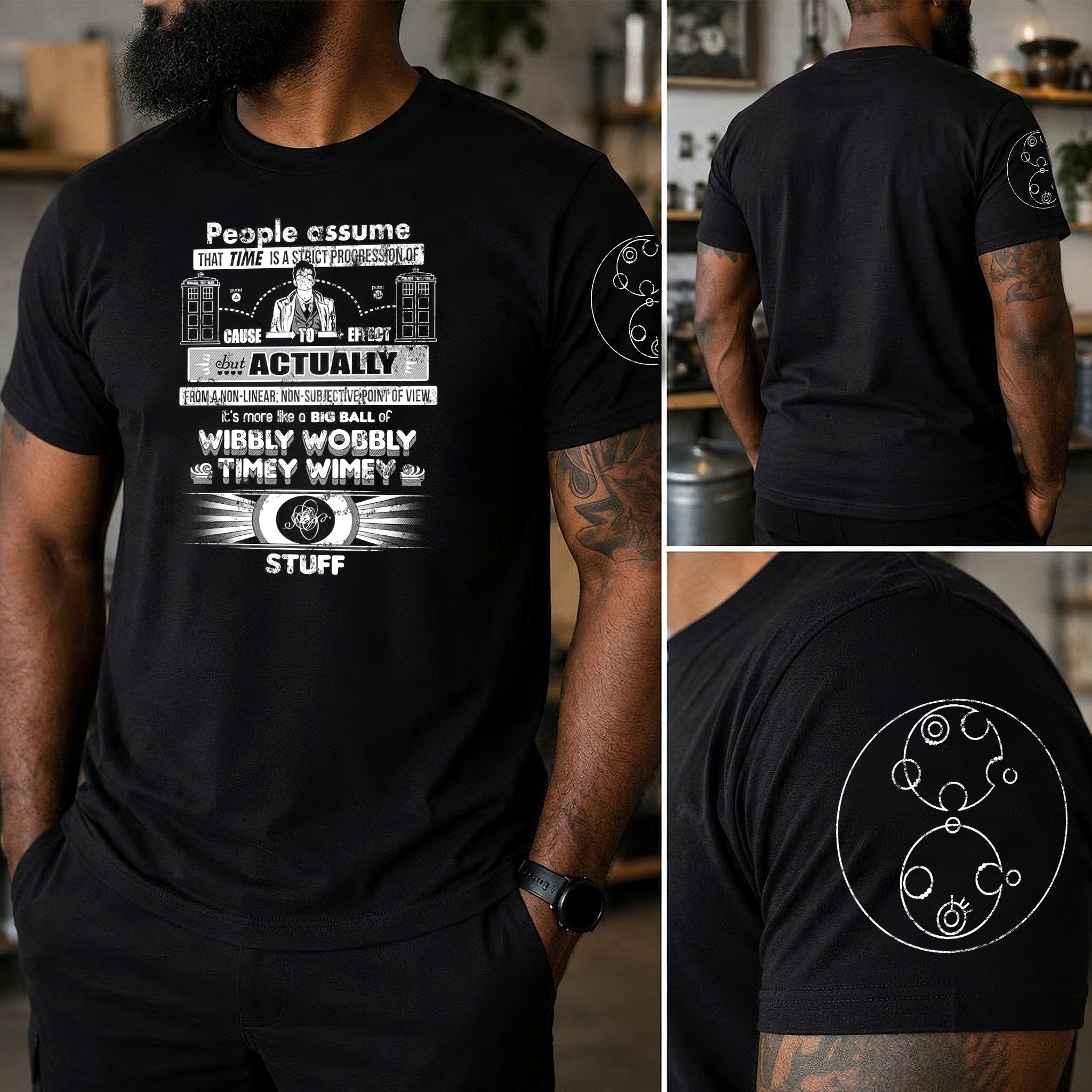 People Assume That Wibbly Wobbly Timey Wimey Stuff With Custom Gallifreyan Name Printed Shirt - Sci-fi Movie Personalized Shirt
