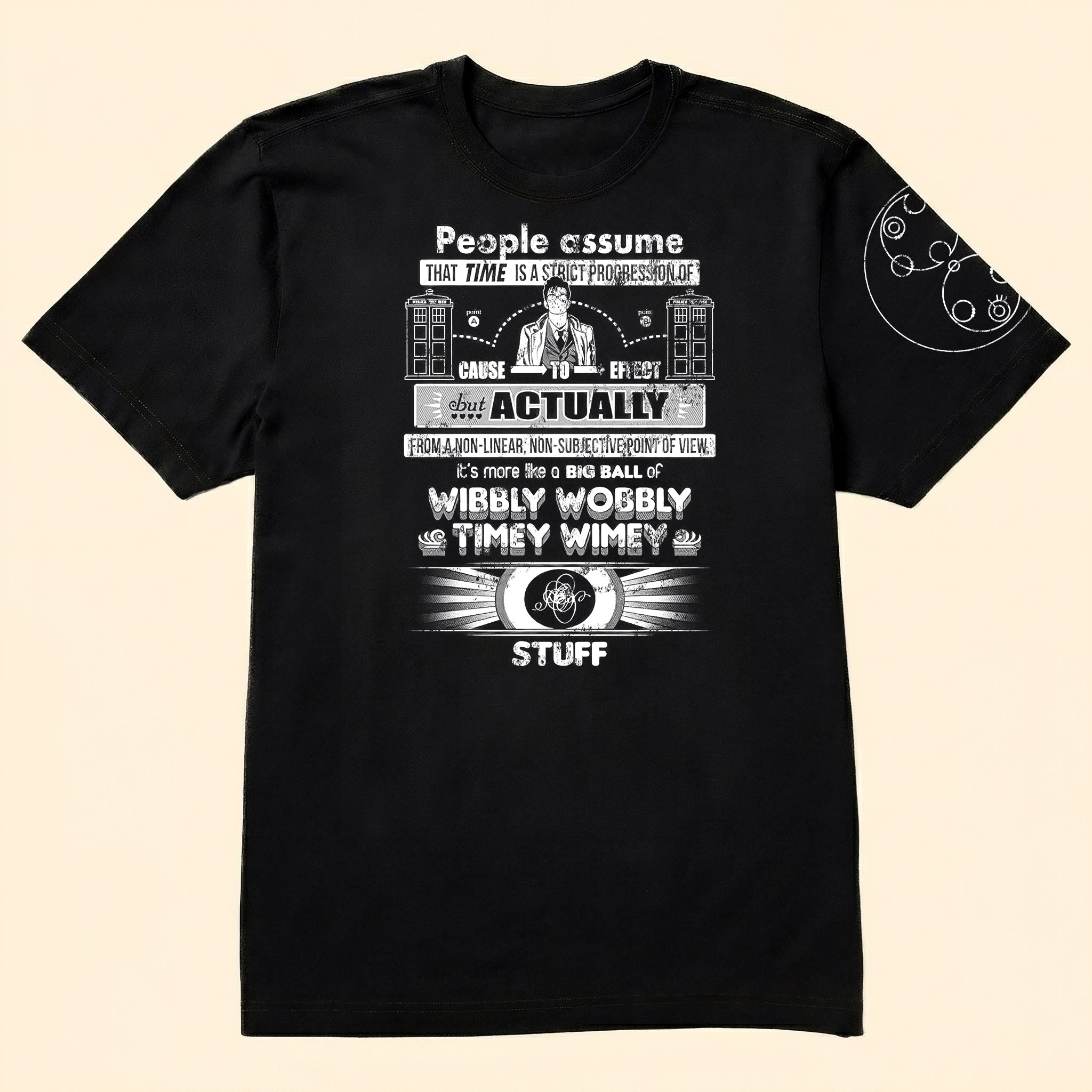 People Assume That Wibbly Wobbly Timey Wimey Stuff With Custom Gallifreyan Name Printed Shirt - Sci-fi Movie Personalized Shirt