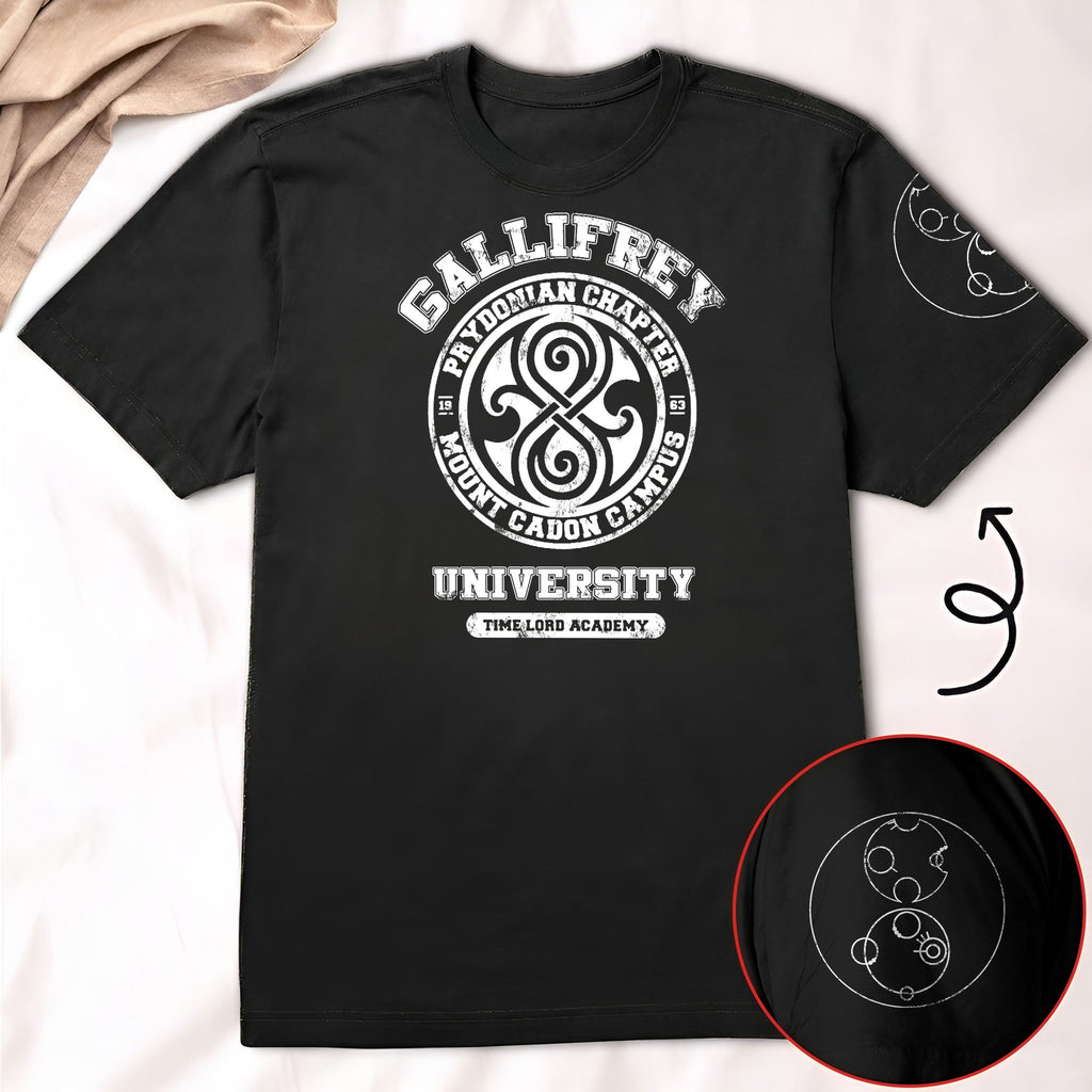 Gallifrey University With Custom Gallifreyan Name Printed Shirt - Sci-fi Movie Personalized Shirt