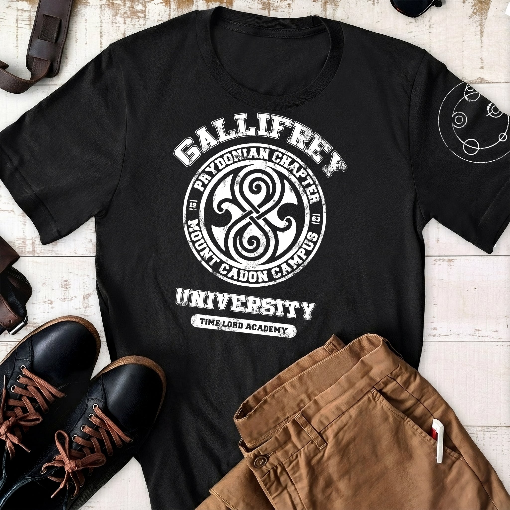 Gallifrey University With Custom Gallifreyan Name Printed Shirt - Sci-fi Movie Personalized Shirt