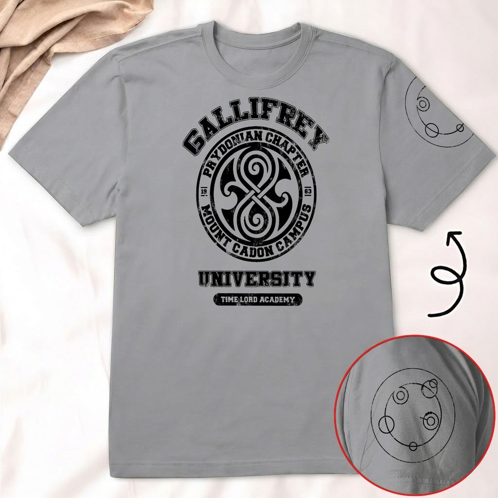 Gallifrey University With Custom Gallifreyan Name Printed Shirt - Sci-fi Movie Personalized Shirt