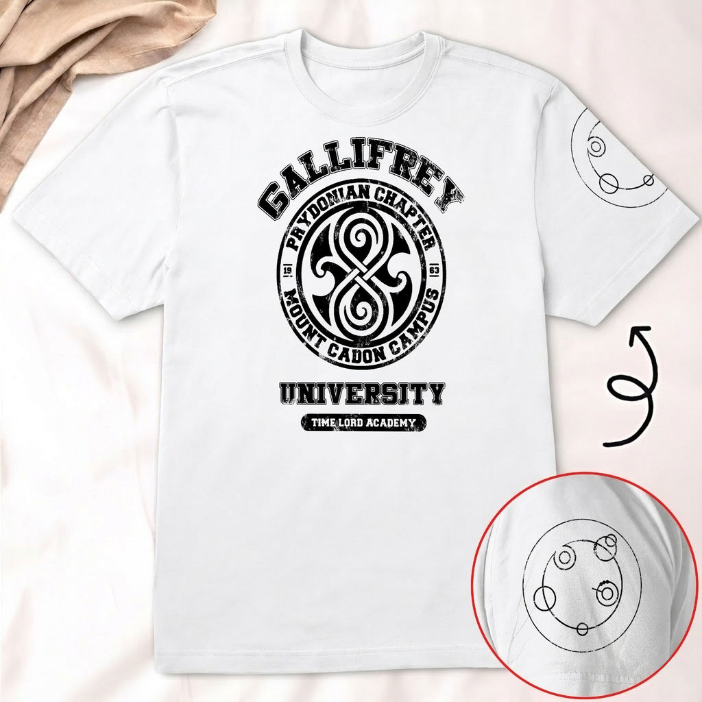 Gallifrey University With Custom Gallifreyan Name Printed Shirt - Sci-fi Movie Personalized Shirt