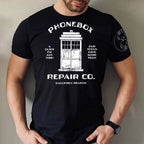 Phonebox Repair Co. With Custom Gallifreyan Name Printed Shirt - Sci-fi Movie Personalized Shirt