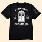 Phonebox Repair Co. With Custom Gallifreyan Name Printed Shirt - Sci-fi Movie Personalized Shirt