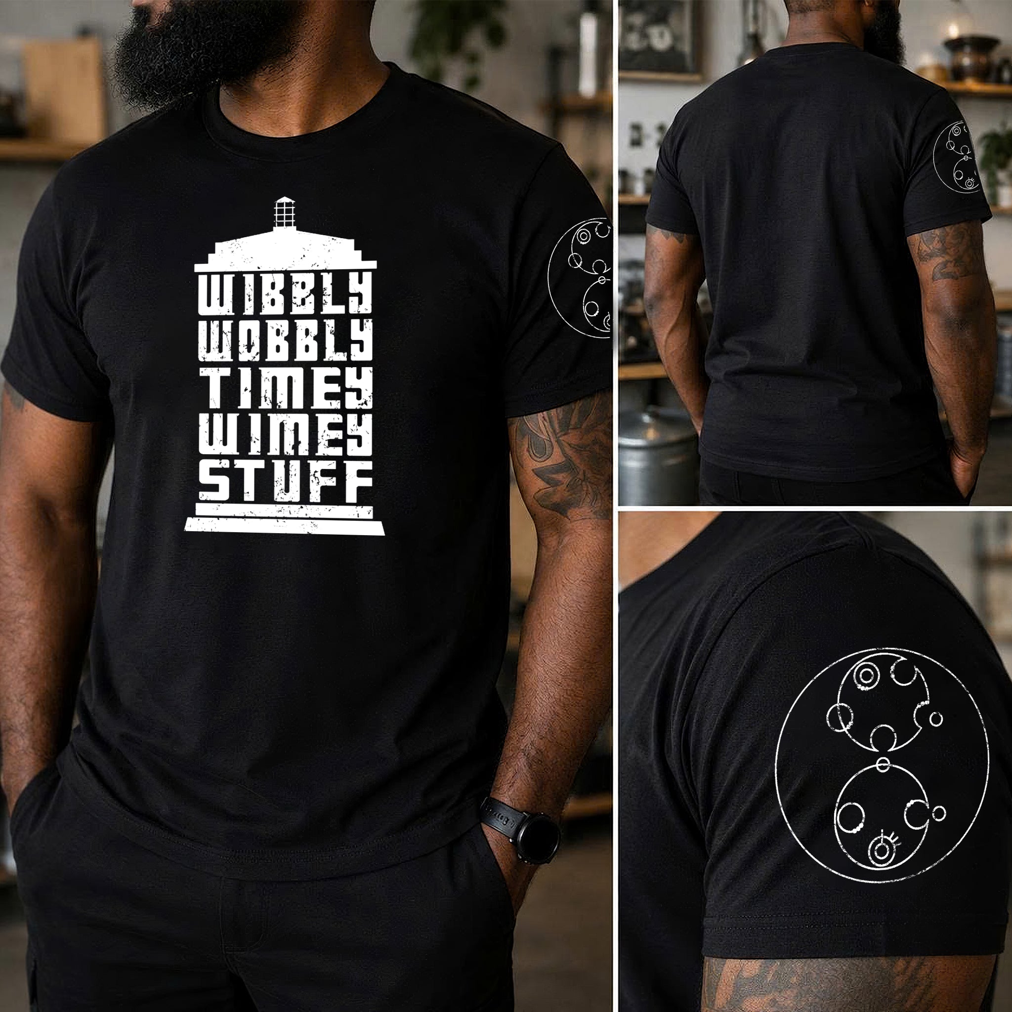 Wibbly Wobbly Timey Wimey Stuff With Custom Gallifreyan Name Printed Shirt - Sci-fi Movie Personalized Shirt