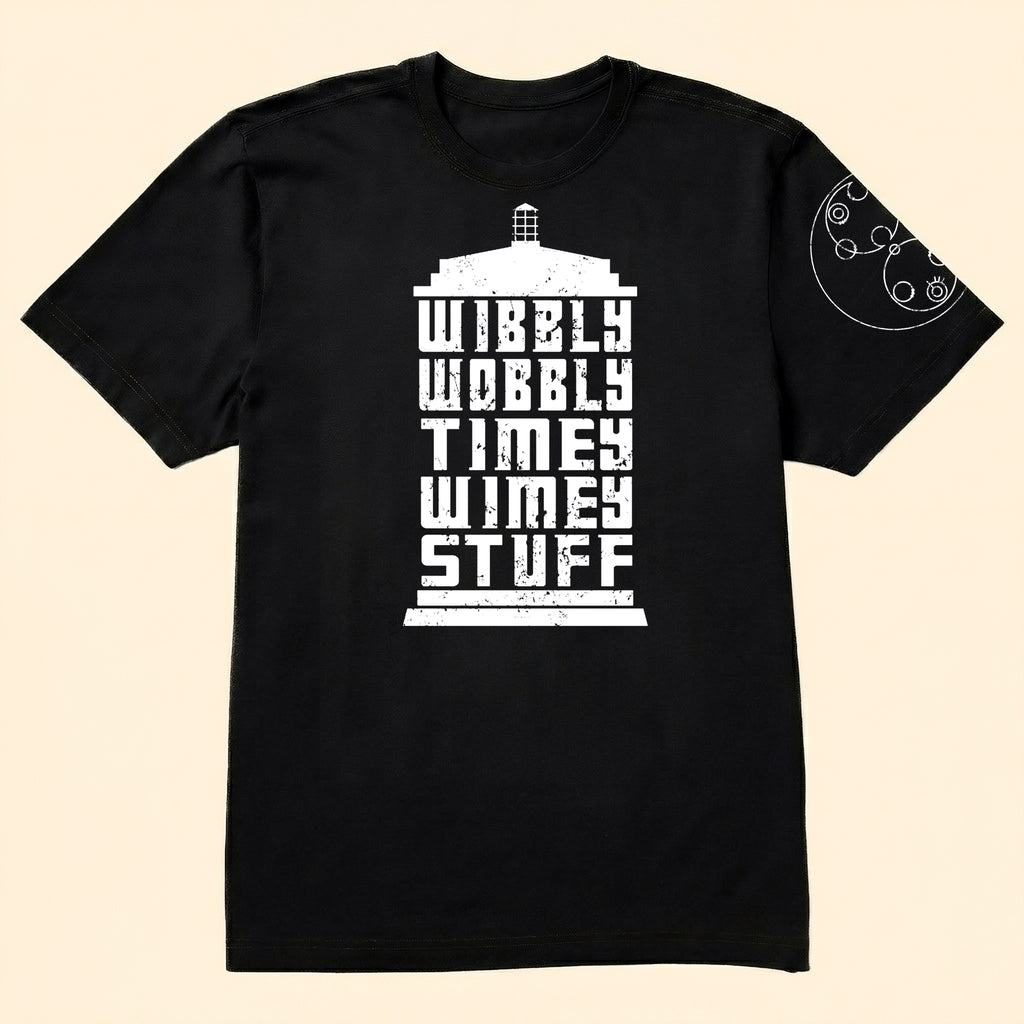 Wibbly Wobbly Timey Wimey Stuff With Custom Gallifreyan Name Printed Shirt - Sci-fi Movie Personalized Shirt