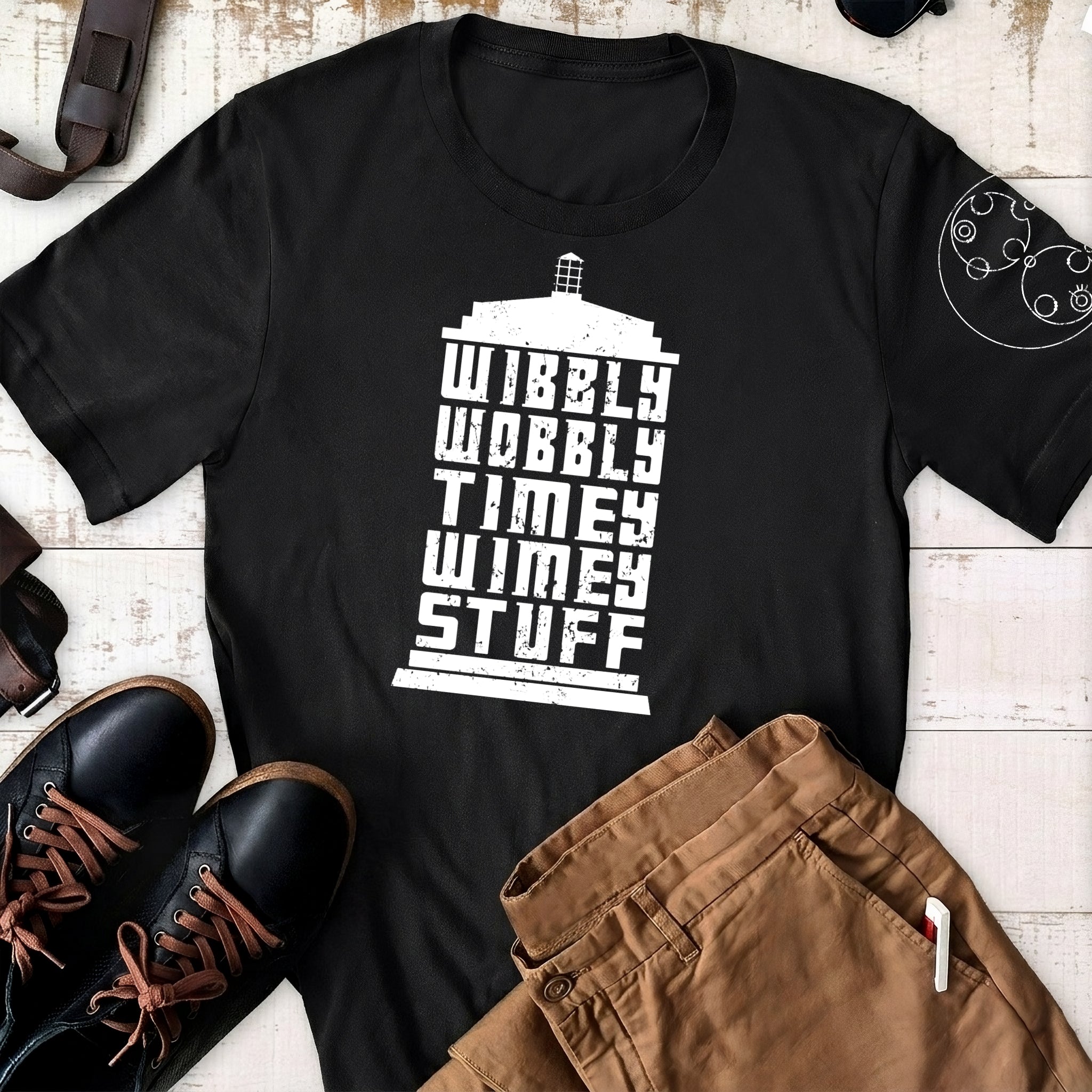 Wibbly Wobbly Timey Wimey Stuff With Custom Gallifreyan Name Printed Shirt - Sci-fi Movie Personalized Shirt