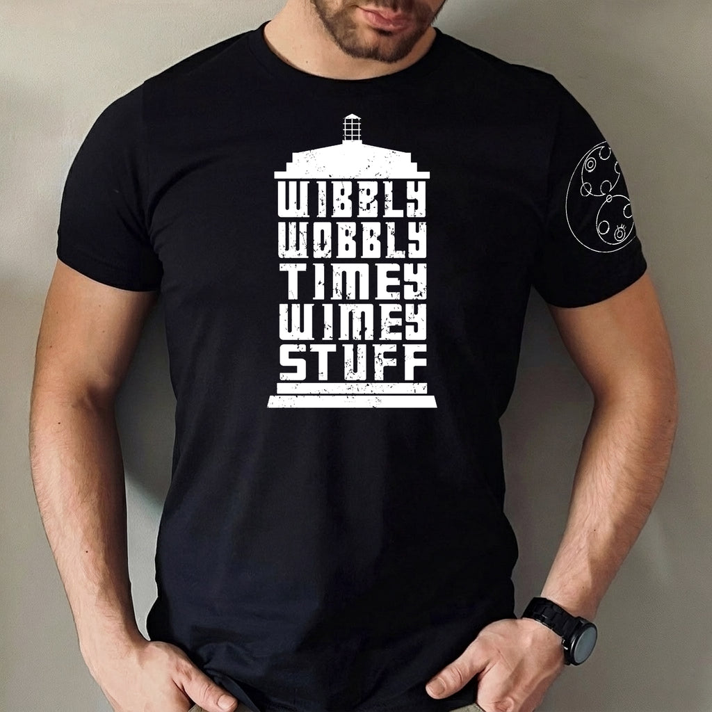 Wibbly Wobbly Timey Wimey Stuff With Custom Gallifreyan Name Printed Shirt - Sci-fi Movie Personalized Shirt