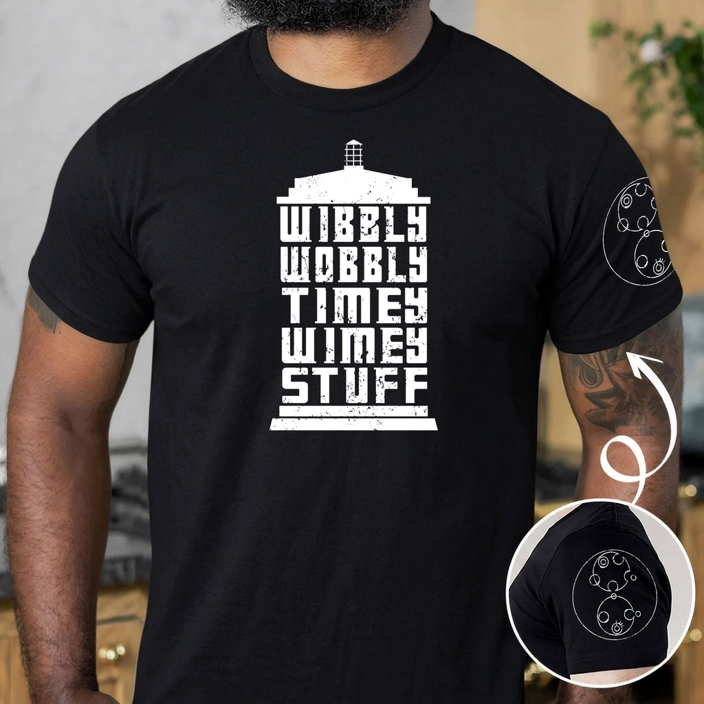Wibbly Wobbly Timey Wimey Stuff With Custom Gallifreyan Name Printed Shirt - Sci-fi Movie Personalized Shirt