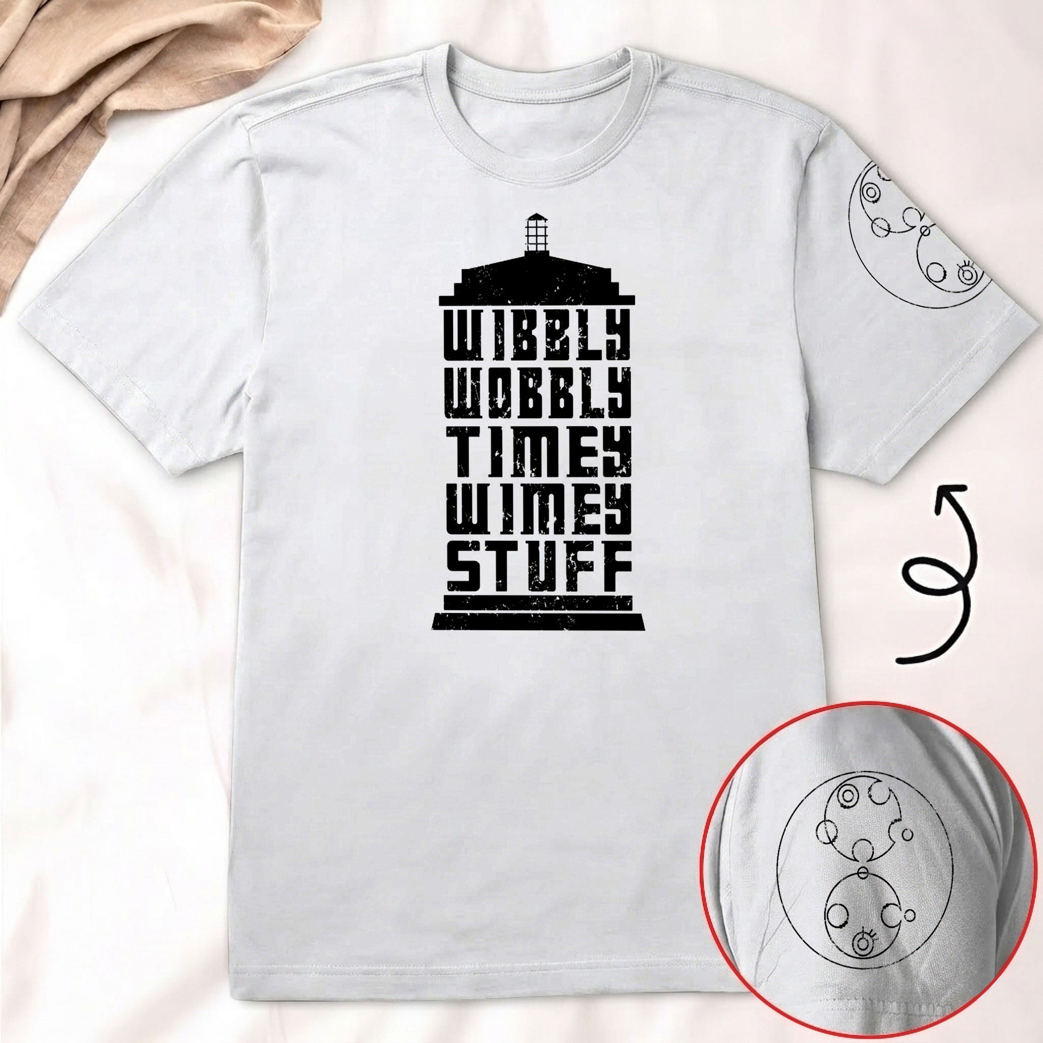Wibbly Wobbly Timey Wimey Stuff With Custom Gallifreyan Name Printed Shirt - Sci-fi Movie Personalized Shirt