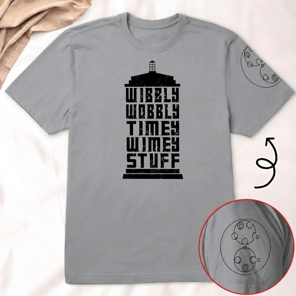 Wibbly Wobbly Timey Wimey Stuff With Custom Gallifreyan Name Printed Shirt - Sci-fi Movie Personalized Shirt