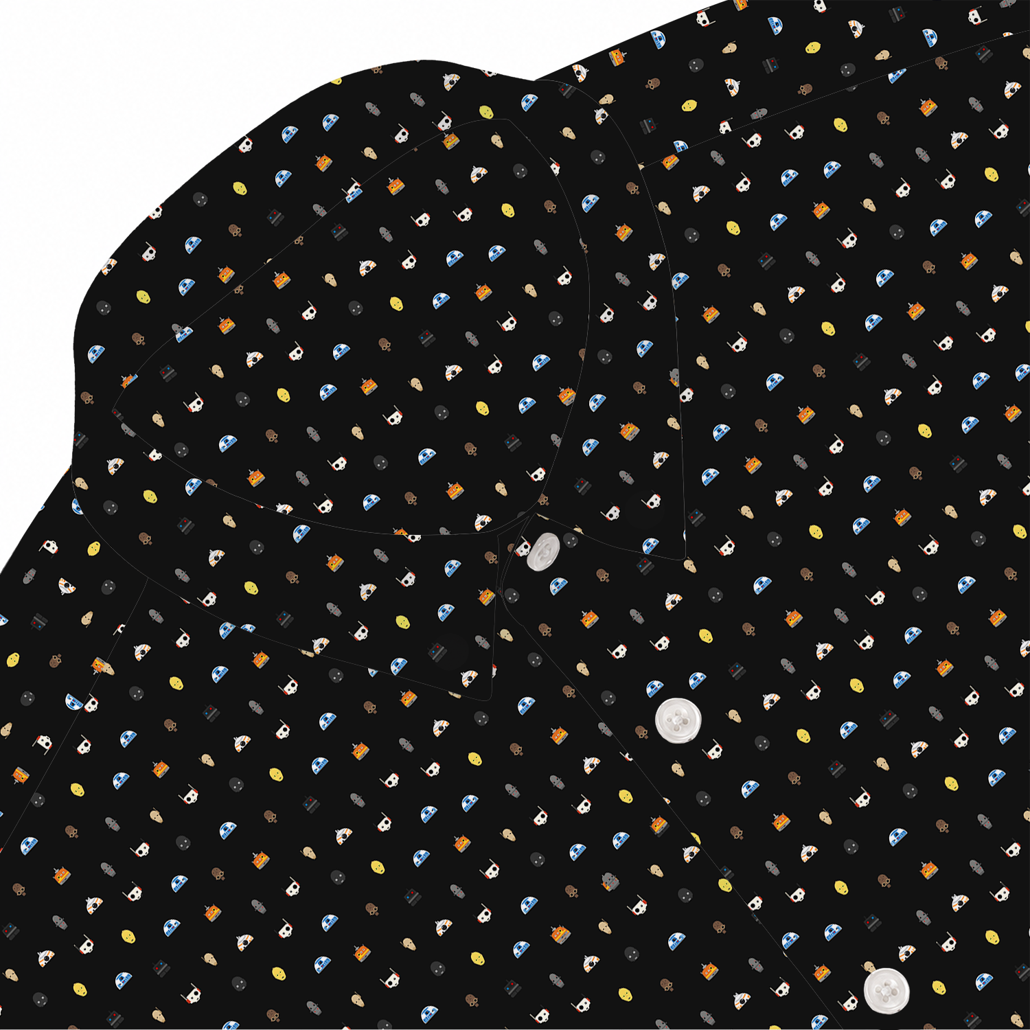 Galactic Droid Registry Hawaiian Shirt with Pocket - Galactic Button Down Shirt