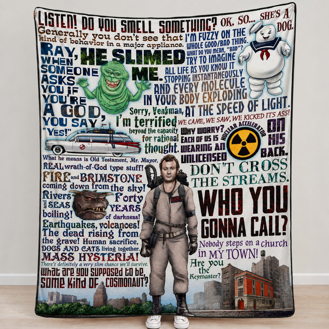 Who You Gonna Call Blanket - Ghost Movie Christmas Sherpa Blanket Gift for Fans