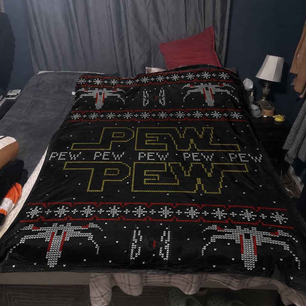 Galactic TIE Fighter Pew Pew Blanket - Galactic Christmas Gift for Fans