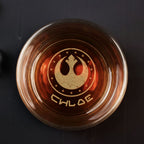 Custom Name in Aurebesh/ Mando'a Star Wars Engraved Whiskey Glass - Personalized Old Fashioned 11OZ Scotch Glass