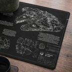 Millennium Falcon Blueprint Desk Mat - Star Wars Office Accessory Father's Day Gift
