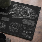 Millennium Falcon Blueprint Desk Mat - Galactic Office Accessory