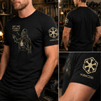 #1 Dad Vader With Custom Name in Aurebesh/Mando'a Sleeve Printed Shirt - Personalized Shirt and Sleeve