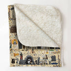 Monty Python And The Holy Grail Bayeux Tapestry Blanket - Classic Comedy Movie Sherpa Blanket Gift for Fans