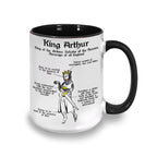 King Arthur's Funny Doodle Quotes Accent Mug - Monty Python and the Holy Grail Edge-to-Edge Printed Two-Tone Mug