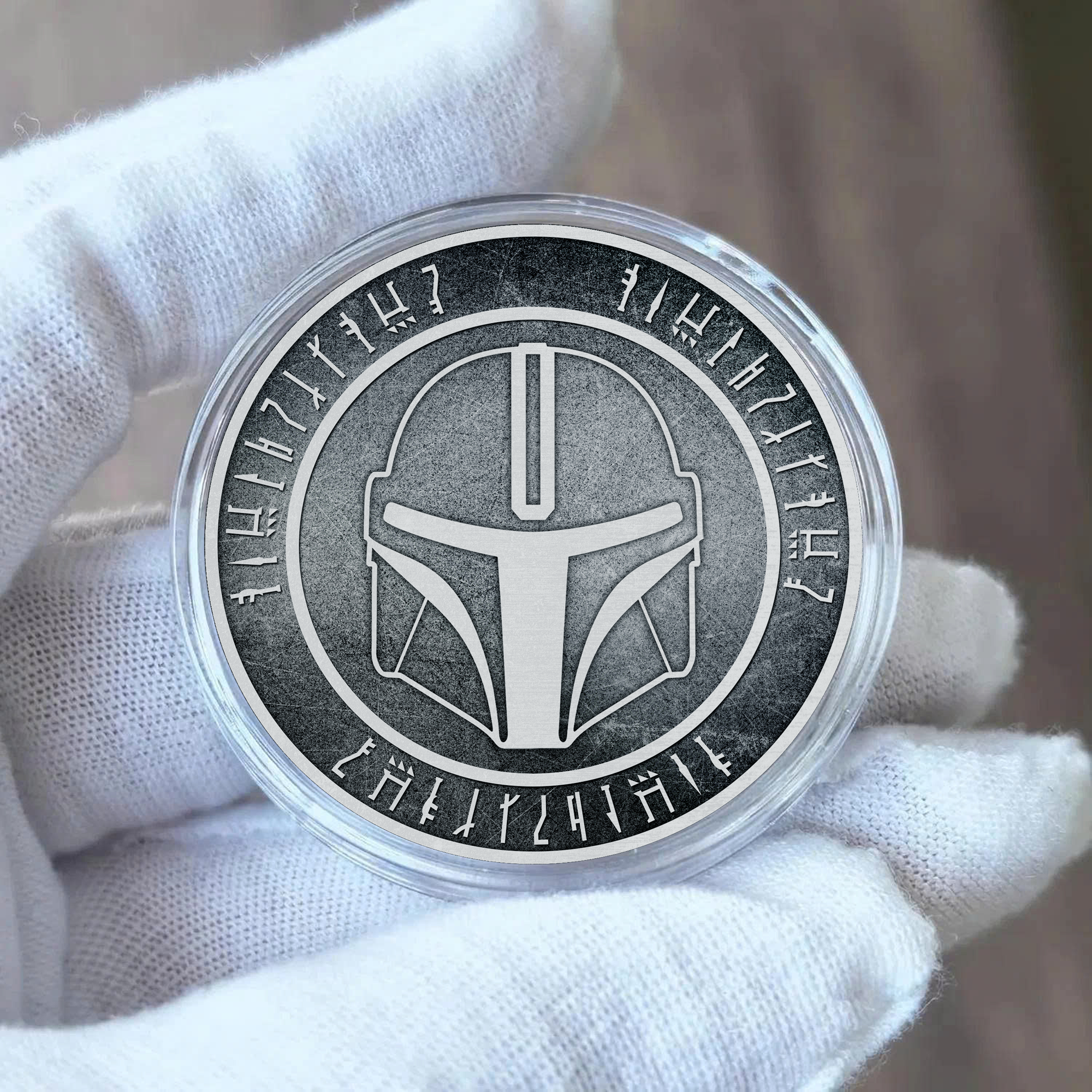 Custom Name In Mando'a/Aurebesh Star Wars Challenge Coin - Personalized Commemorative Keepsake Coin
