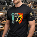 Vintage 1977 With Custom Name in Aurebesh/Mando'a Sleeve Printed Shirt - Personalized Shirt and Sleeve