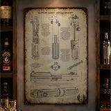 Skywalker Lightsaber Blueprint Vintage Metal Sign - Vintage Home Decor Gifts for Fans