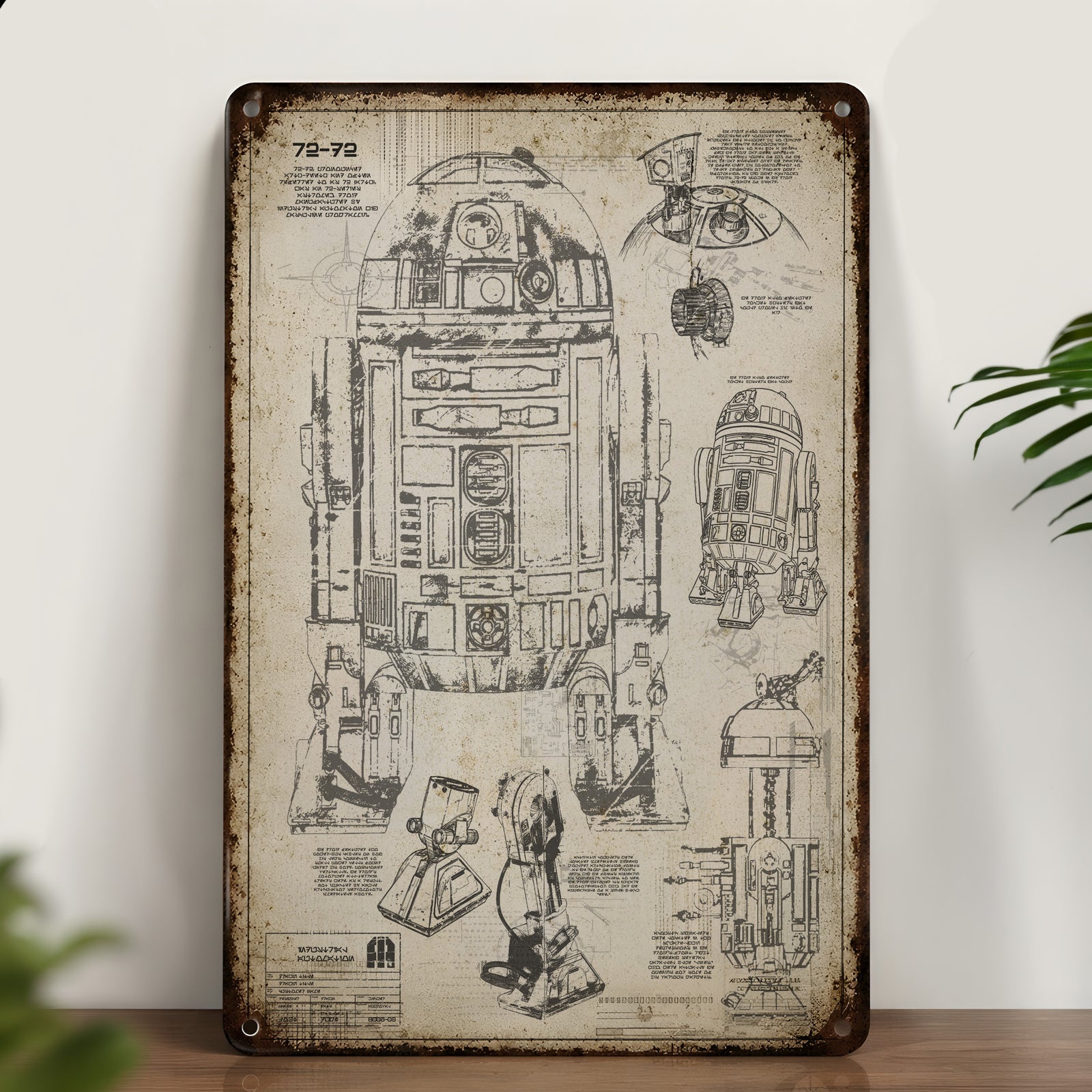 R2-D2 Blueprint Vintage Metal Sign - Vintage Home Decor Gifts for Fans