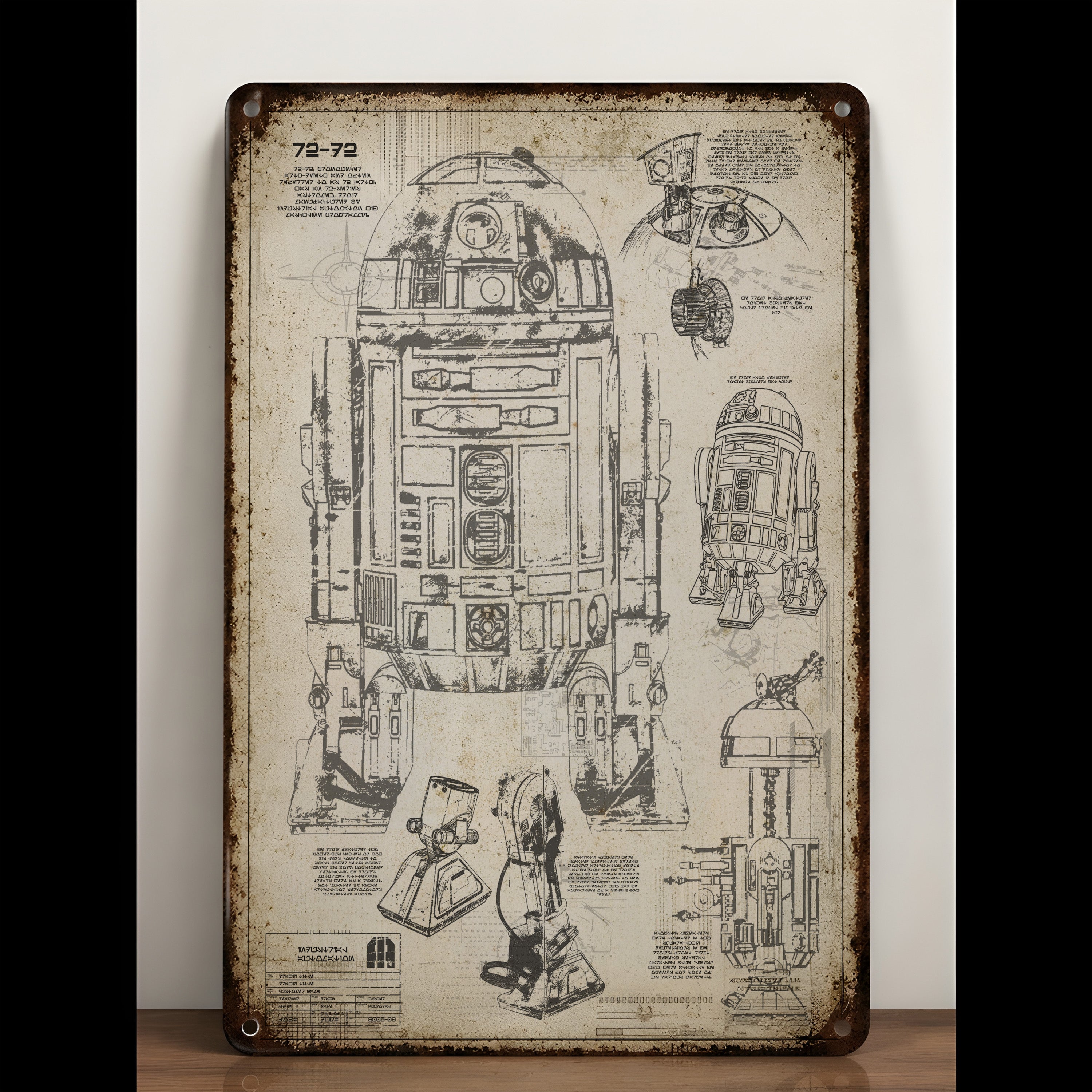 R2-D2 Blueprint Vintage Metal Sign - Vintage Home Decor Gifts for Fans