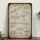 A/SF-01 B-wing Starfighter Blueprint Vintage Metal Sign - Vintage Home Decor Gifts for Fans