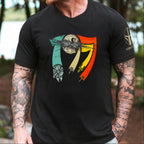 Vintage 1977 With Custom Name in Aurebesh/Mando'a Sleeve Printed Shirt - Personalized Shirt and Sleeve