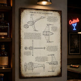 A/SF-01 B-wing Starfighter Blueprint Vintage Metal Sign - Vintage Home Decor Gifts for Fans