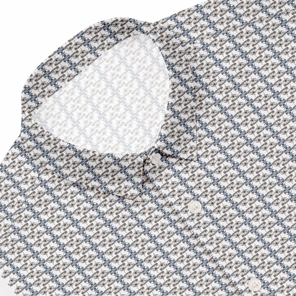 Star Wars R2-D2 BB-8 Head Pattern Hawaiian Shirt with Pocket - Star Wars Button Down Shirt