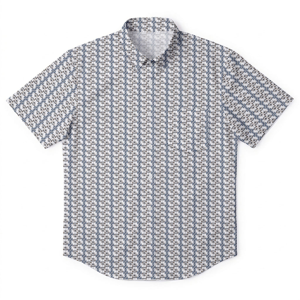 Star Wars R2-D2 BB-8 Head Pattern Hawaiian Shirt with Pocket - Star Wars Button Down Shirt