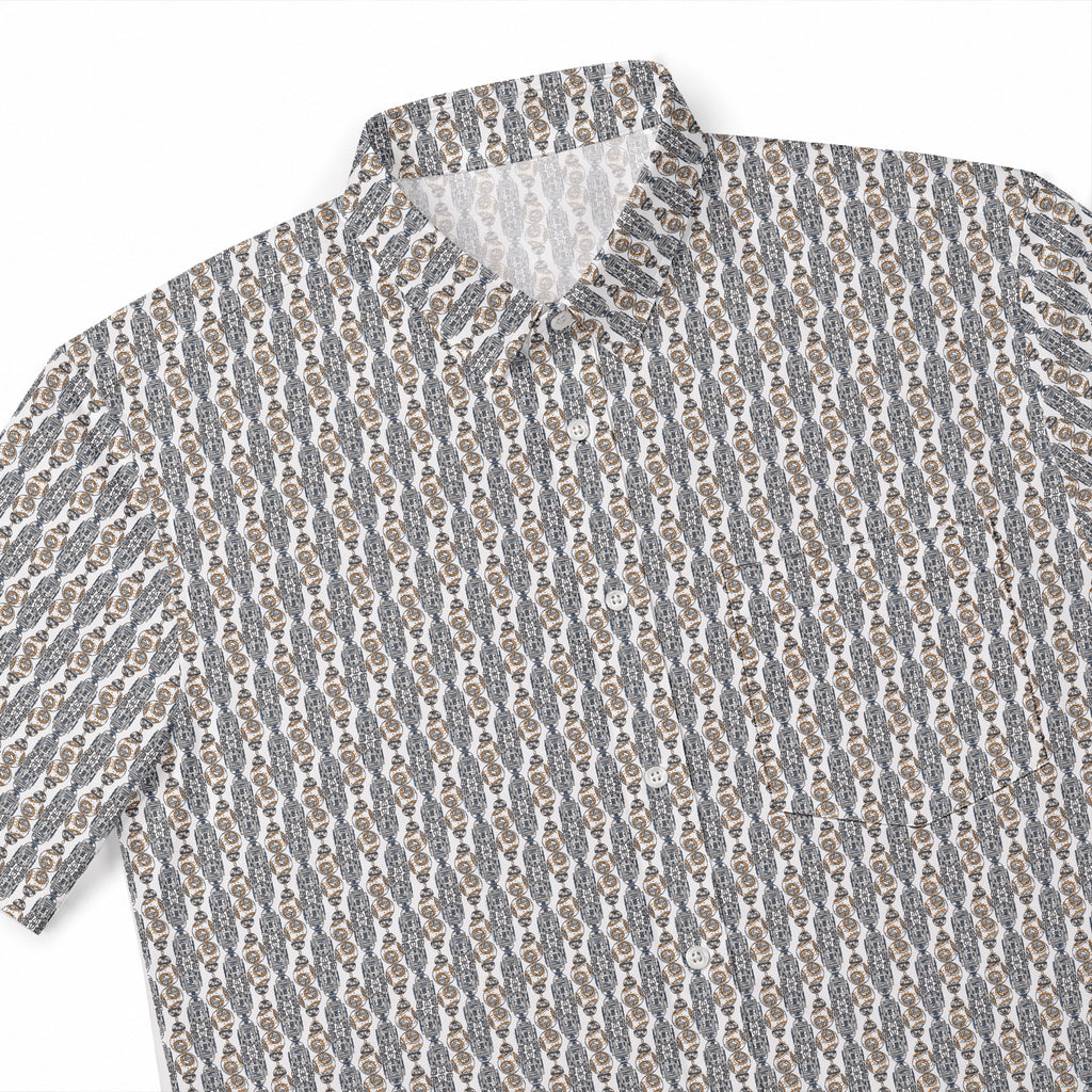 Star Wars R2-D2 BB-8 Pattern Hawaiian Shirt with Pocket - Star Wars Button Down Shirt