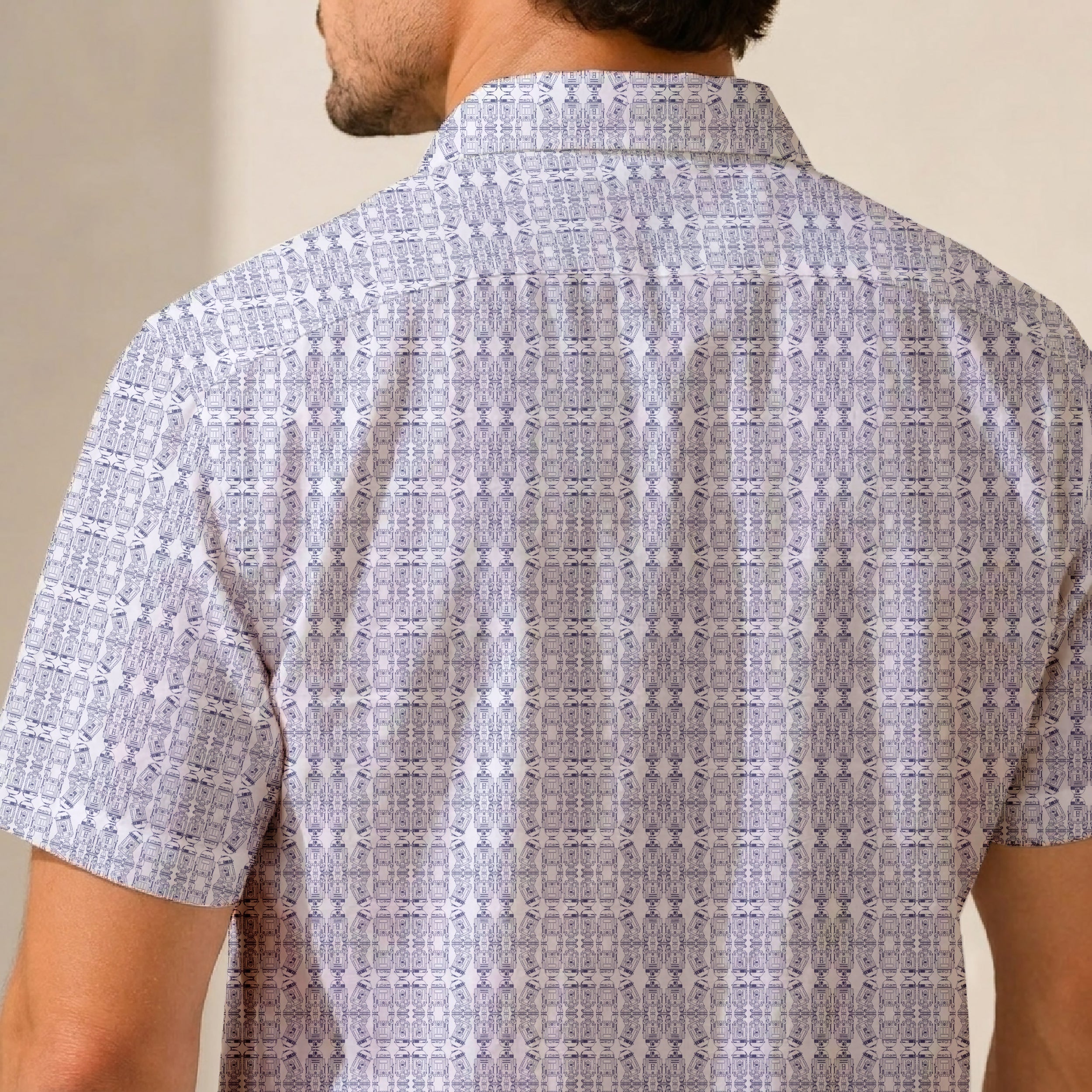 Star Wars R2-D2 Pattern Hawaiian Shirt with Pocket - Star Wars Button Down Shirt