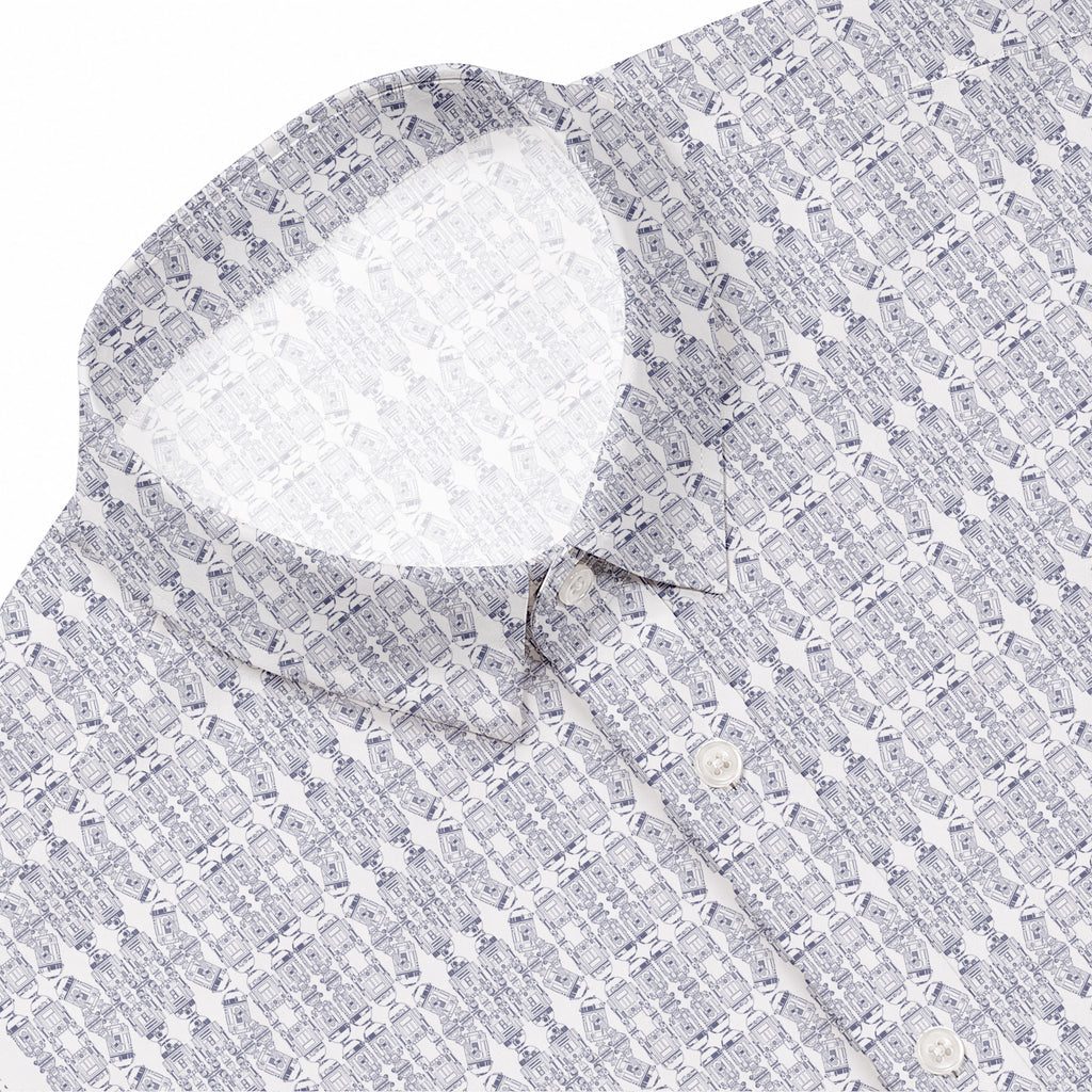 Star Wars R2-D2 Pattern Hawaiian Shirt with Pocket - Star Wars Button Down Shirt