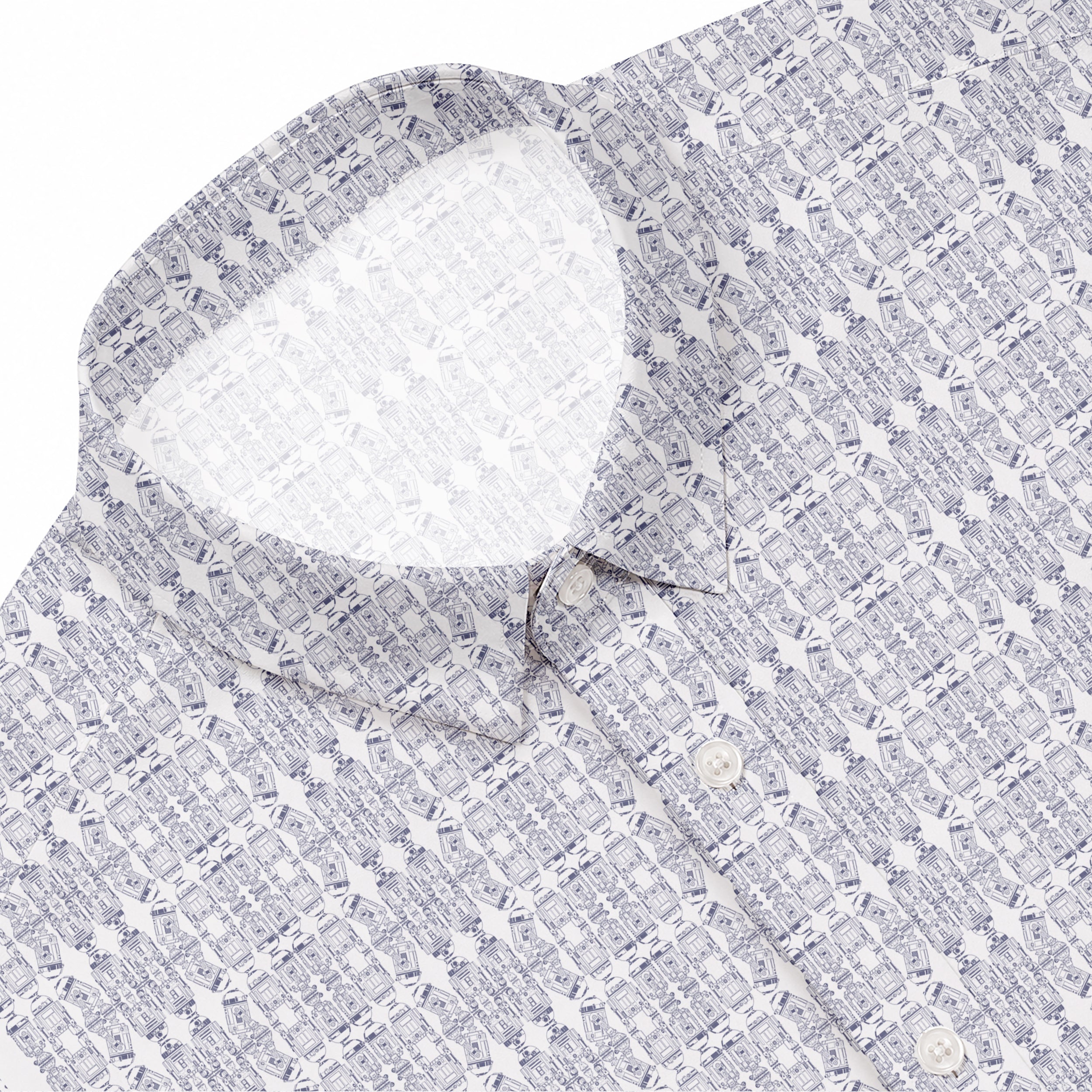 Star Wars R2-D2 Pattern Hawaiian Shirt with Pocket - Star Wars Button Down Shirt