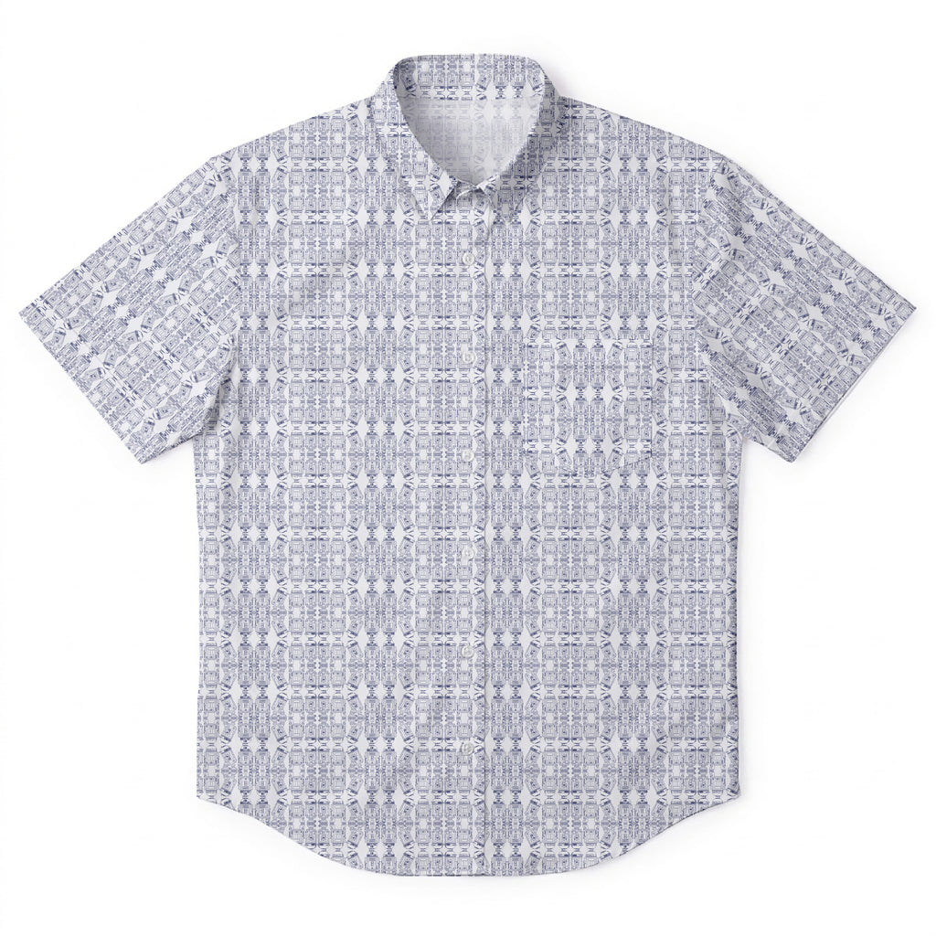 Star Wars R2-D2 Pattern Hawaiian Shirt with Pocket - Star Wars Button Down Shirt