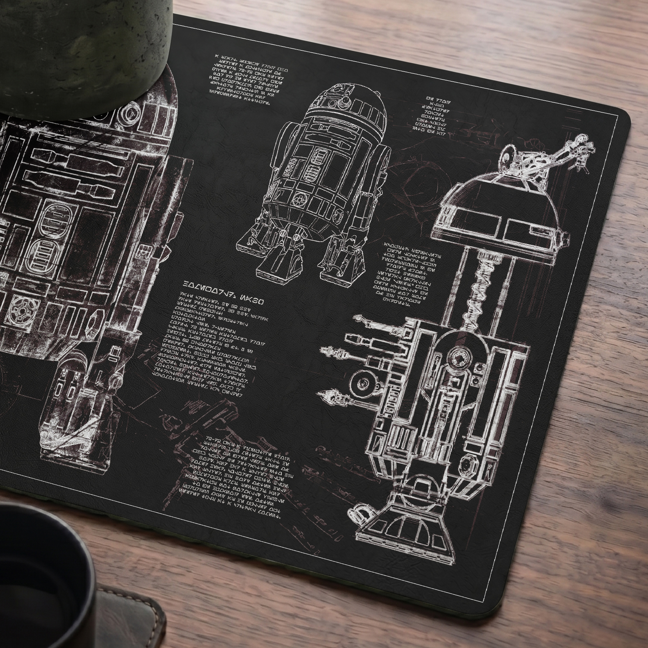 R2-D2 Blueprint Desk Mat - Star Wars Office Accessory Father's Day Gift