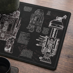 R2-D2 Blueprint Desk Mat - Star Wars Office Accessory Father's Day Gift