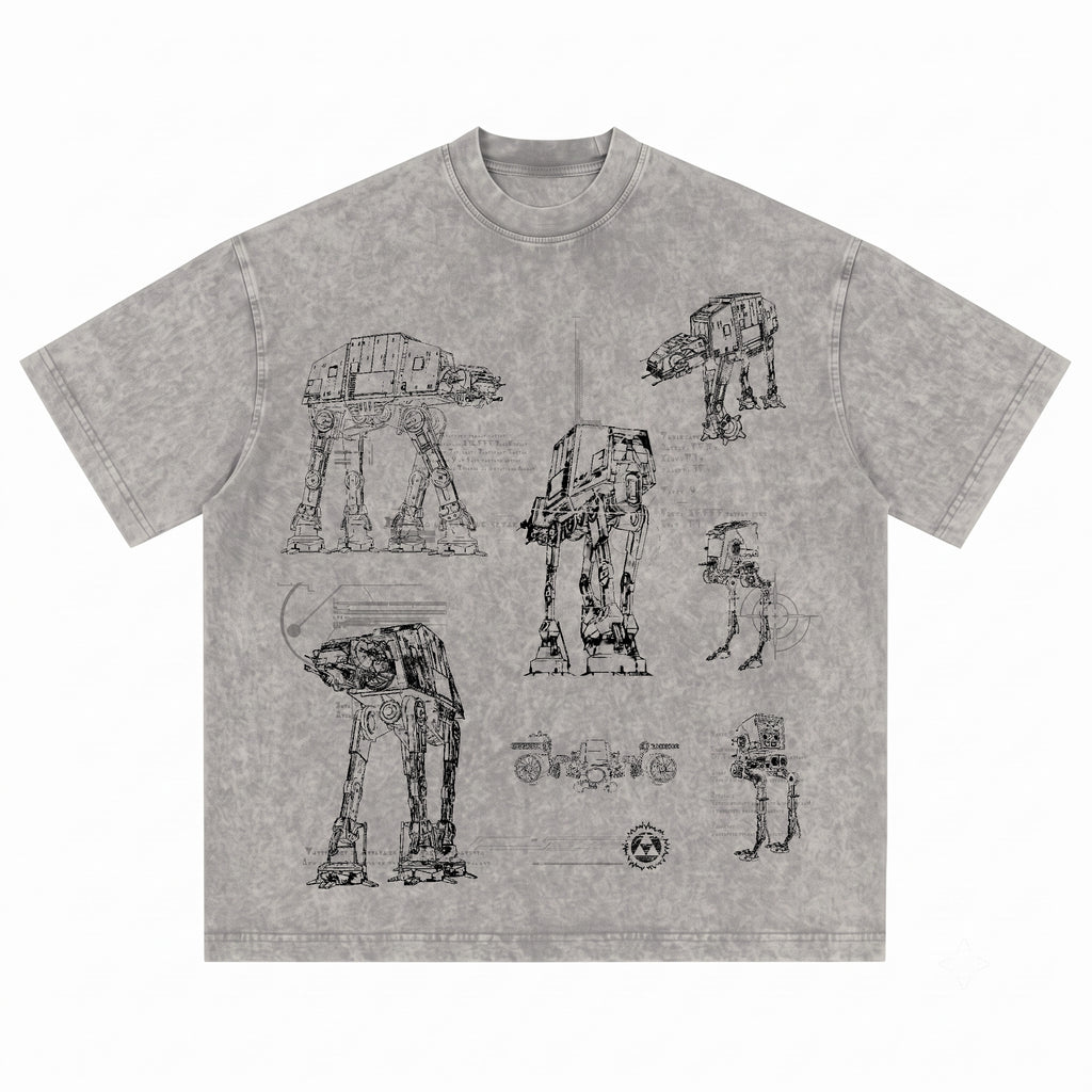 AT-AT Schematic Wash Tee - Galactic Vintage Wash T-shirt