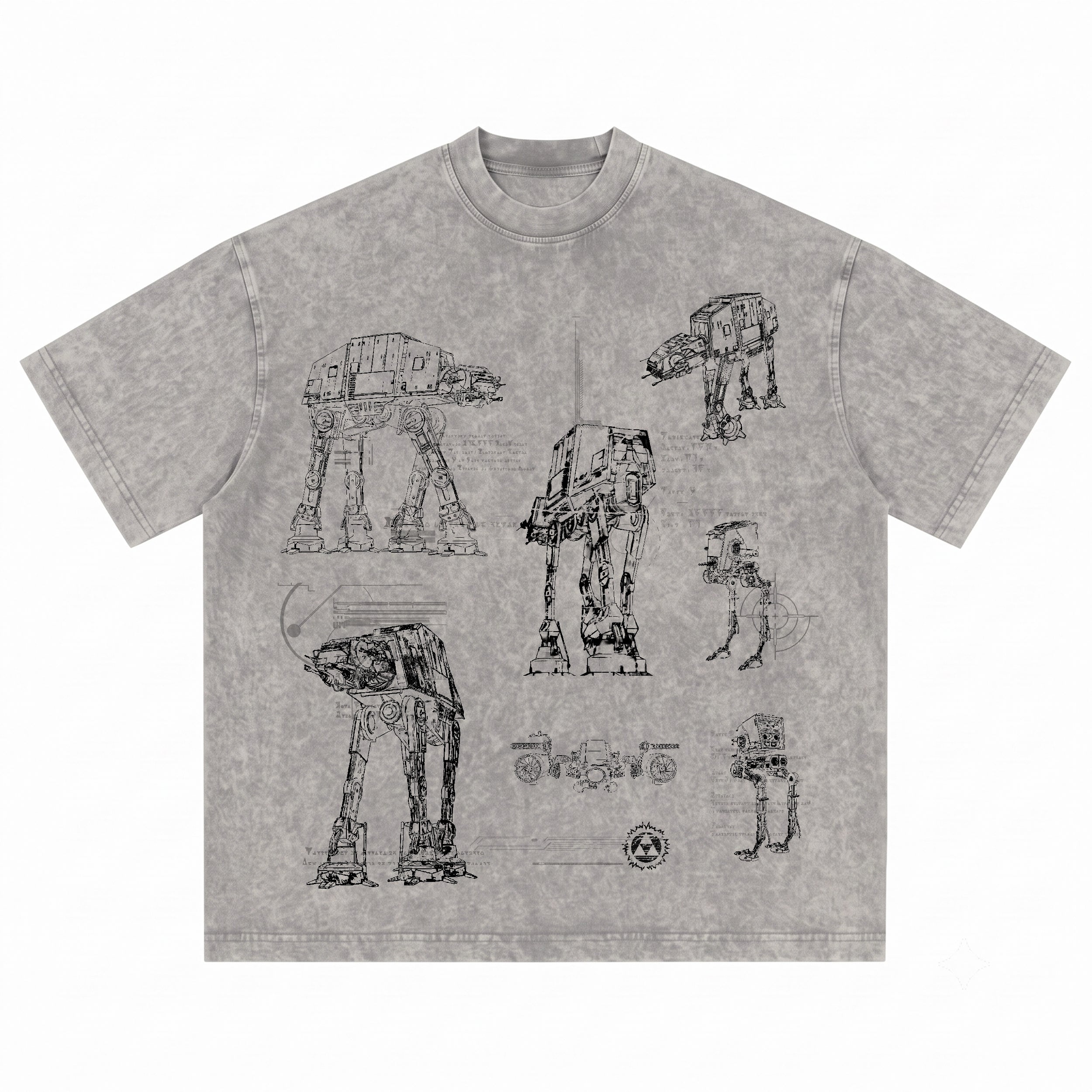 AT-AT Schematic Wash Tee - Galactic Vintage Wash T-shirt