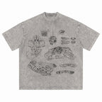 USS Defiant Schematic Wash Tee - Sci-fi Movies Vintage Wash T-shirt