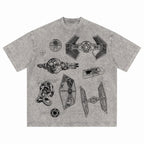 TIE Fighter Schematic Wash Tee - Galactic Vintage Wash T-shirt
