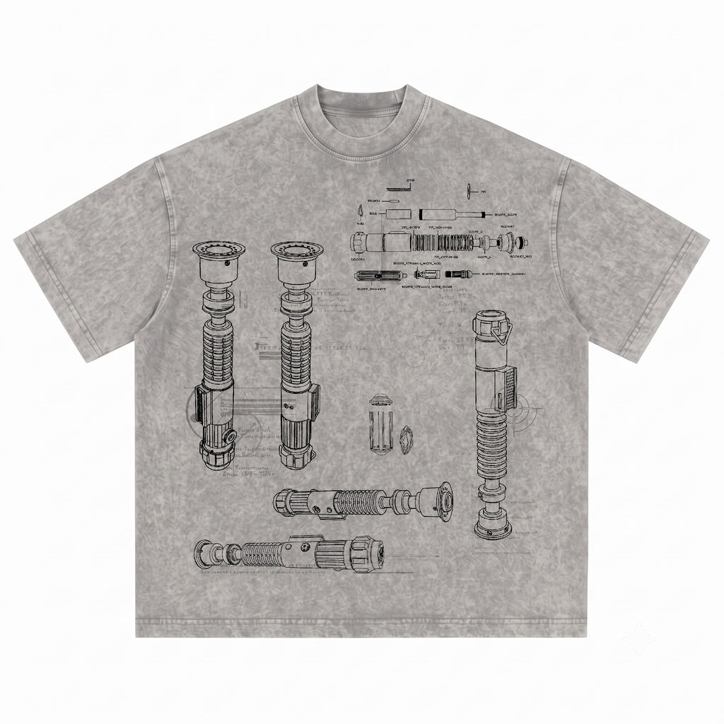 Slave 1 Schematic Wash Tee - Galactic Vintage Wash T-shirt