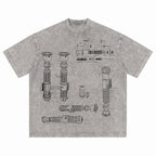 Slave 1 Schematic Wash Tee - Galactic Vintage Wash T-shirt